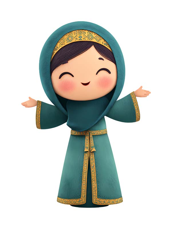 دانلود طرح زیبای گرافیکی دختر مومن و شاد