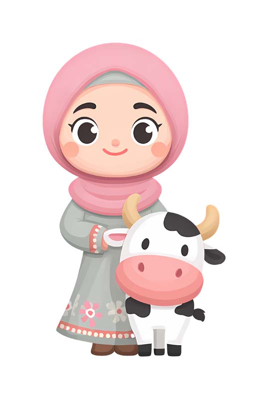 دانلود طرح زیبای گرافیکی دختر و گاو