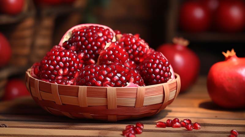تصویر زیبای انار داخل سبد زیبا