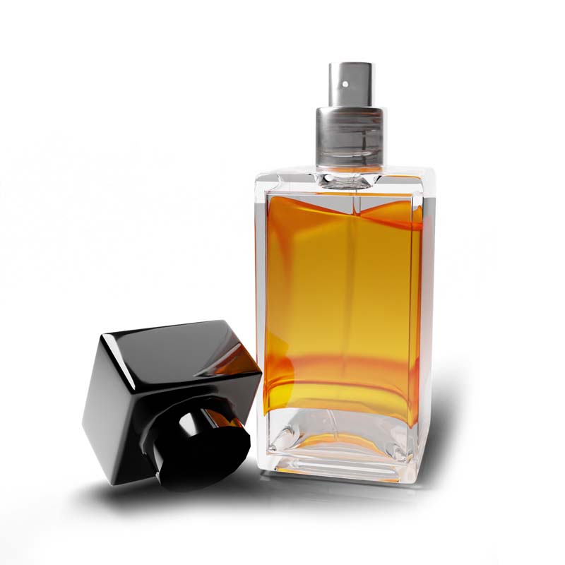 طرح دوربری شده از ادکلن با مایع زرد