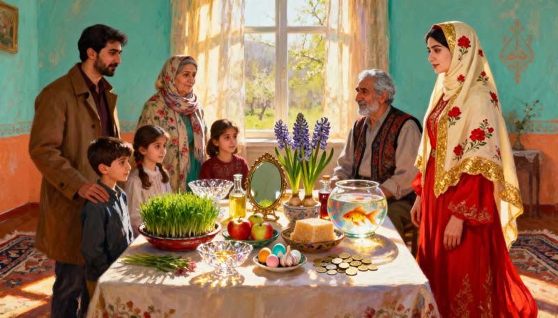 دانلود عکس گرافیکی تحویل سال نو باستانی