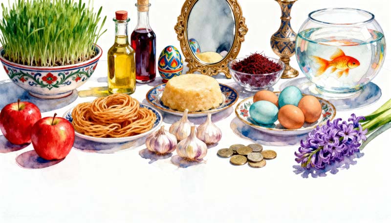 دانلود عکس گرافیکی سفره سال نو