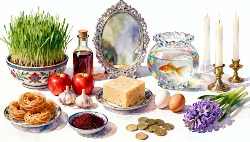 دانلود عکس گرافیکی سفره سال تحویل
