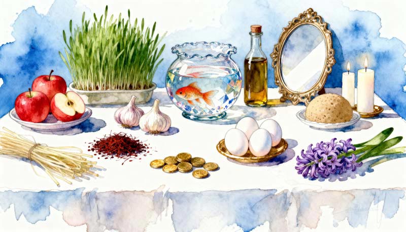 عکس گرافیکی سفره هفت سین ساده