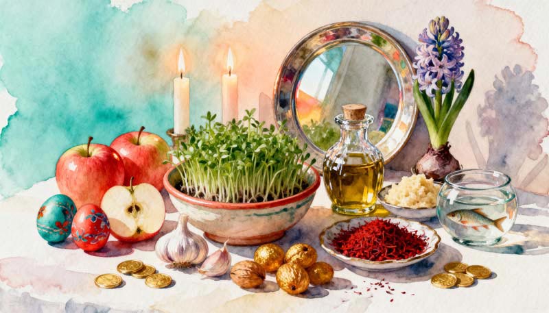 عکس سفره هفت سین سال نو باستانی