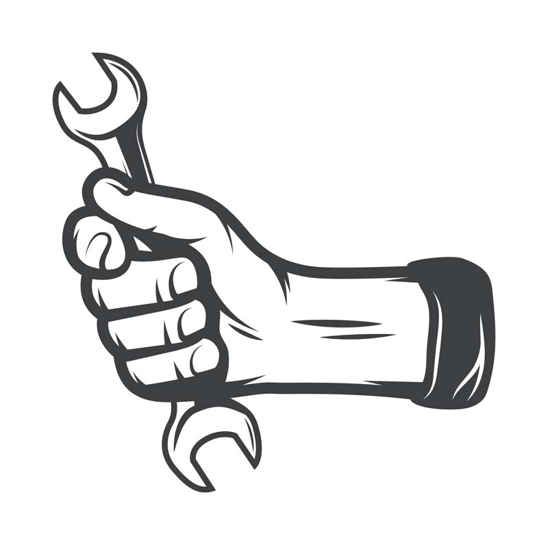 دانلود عکس آچار تخت در دست 