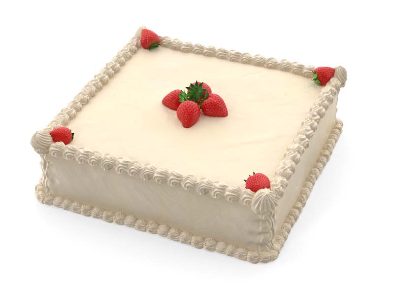 طرح دوربری شده از کیک توت فرنگی