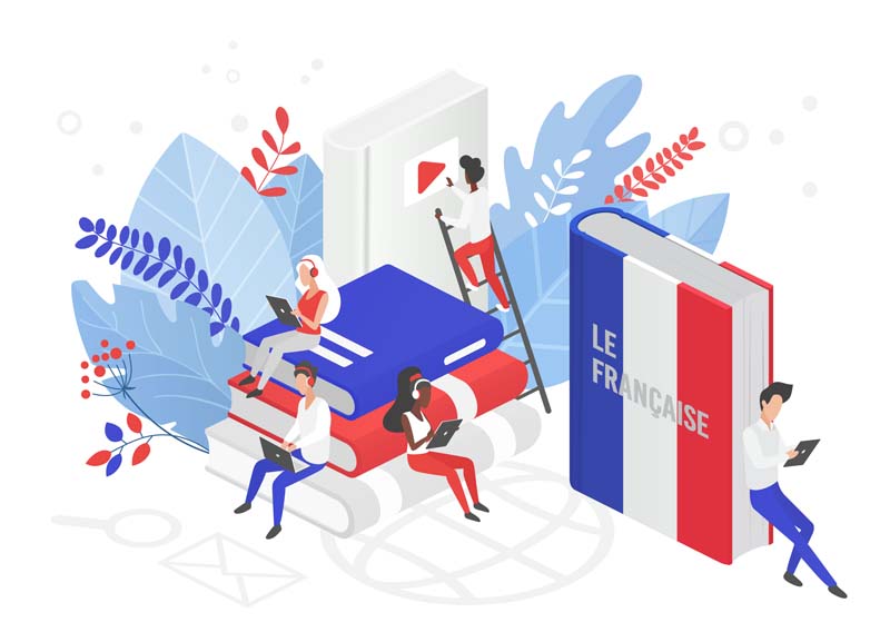 دانلود وکتور مفهومی یادگیری زبان فرانسه