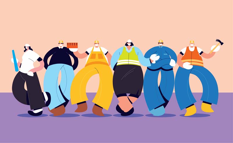 دانلود وکتور مفهومی مجموعه کار های فنی ساختمان