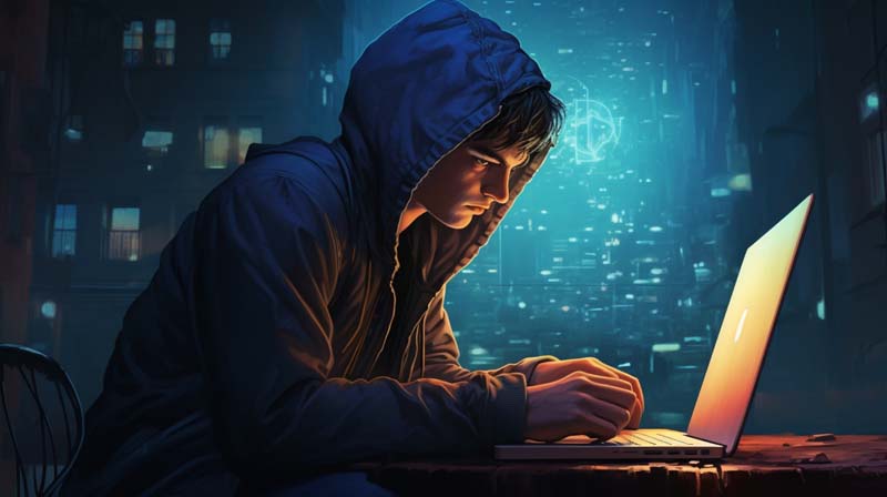 تصویر با کیفیت کار با لپ تاپ