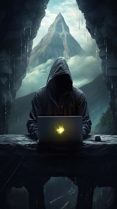 تصویر با کیفیت هکر داخل غار