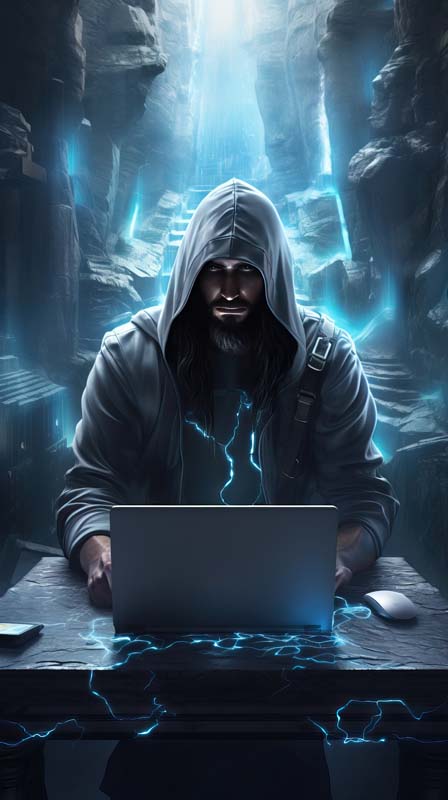 دانلود تصویر با کیفیت هکر داخل دره آبشاری