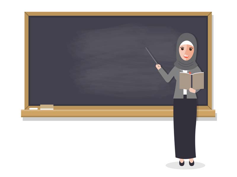 دانلود وکتور مفهومی خانم معلم محجبه