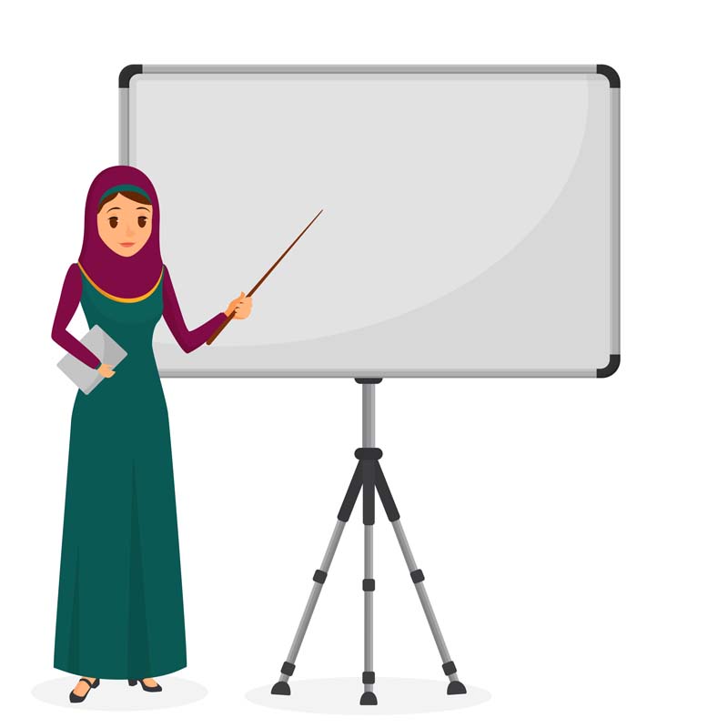 دانلود وکتور مفهومی خانم معلم در حال تدریس