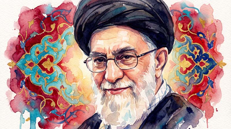 تصویر نقاشی حضرت خامنه ای