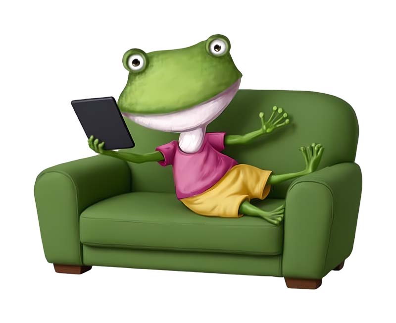 دانلود طرح قورباغه کارتونی روی مبل