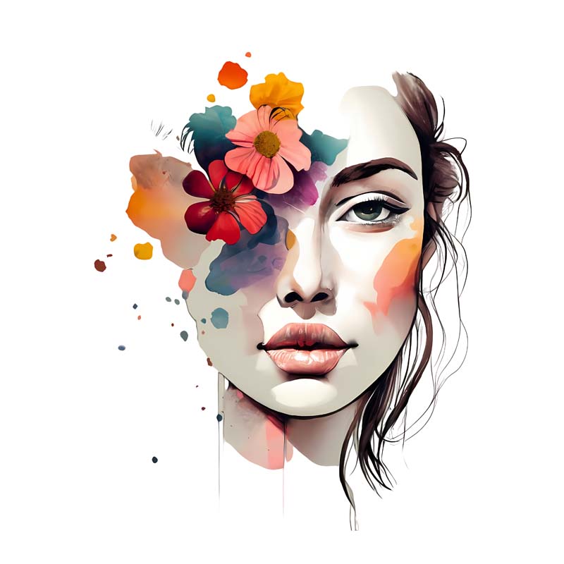 دانلود طرح چهره خانم و گل