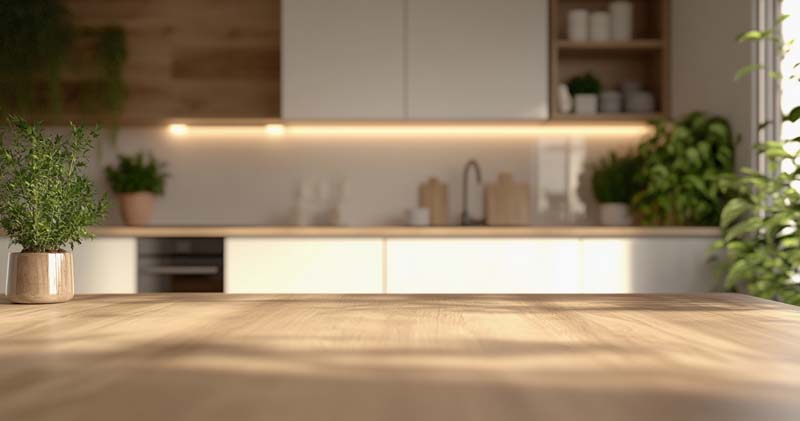 تصویر زیبای آشپزخانه با کابینت سفید