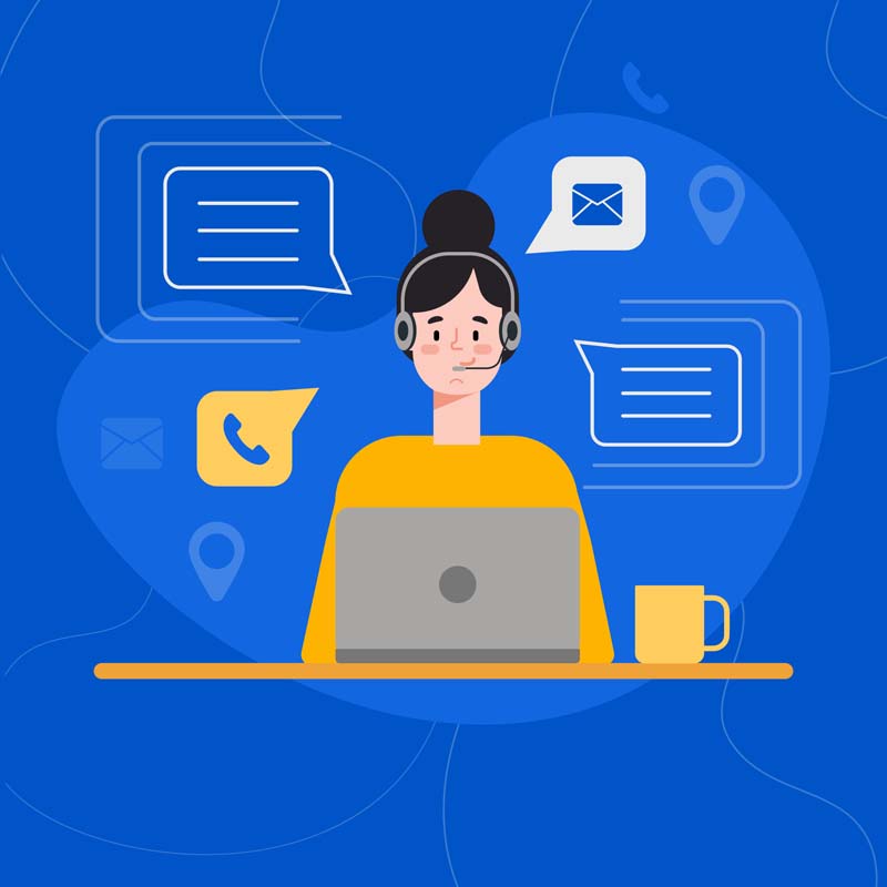 دانلود وکتور مفهومی پشتیبانی آبی