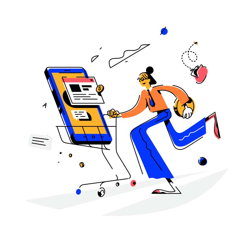 دانلود وکتور مفهومی سبد خرید اینترنتی