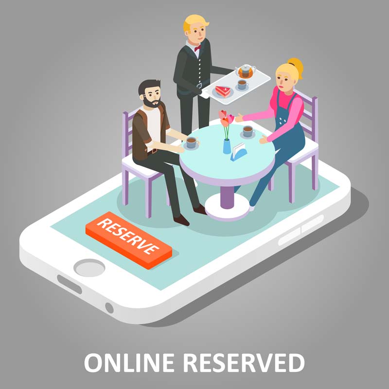 دانلود وکتور مفهومی رزرو اینترنتی رستوران