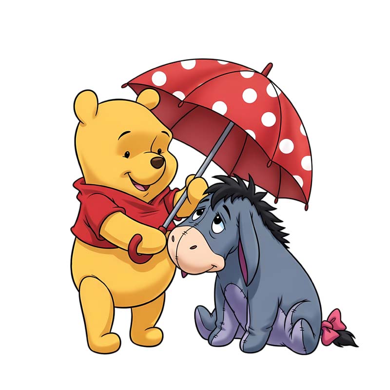 دانلود طرح وینی پو با الاغ با چتر