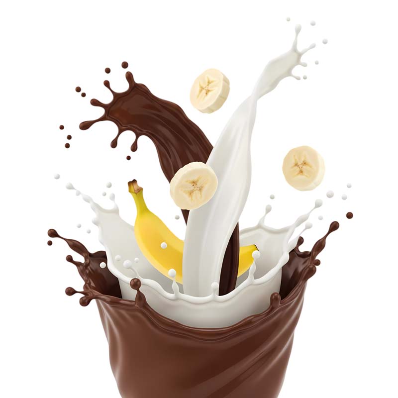 دانلود طرح شیر موز و شیر کاکائو مخلوط خوشمزه