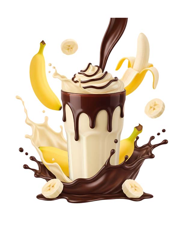 دانلود طرح لیوان شیر موز و شیرکاکائو