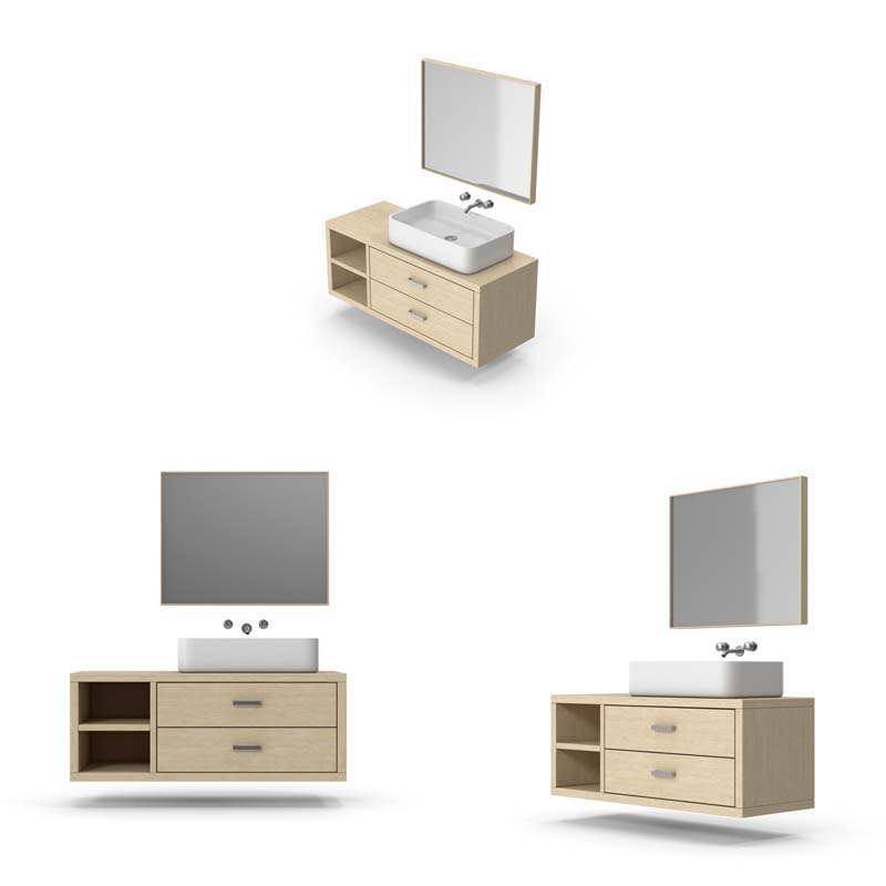 دانلود طرح مجموعه آینه و کابینت روشویی