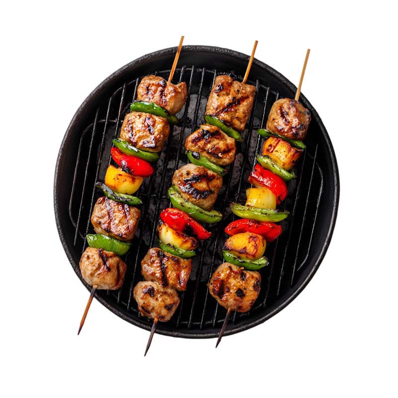 دانلود طرح سه سیخ کباب روی باربیکیو