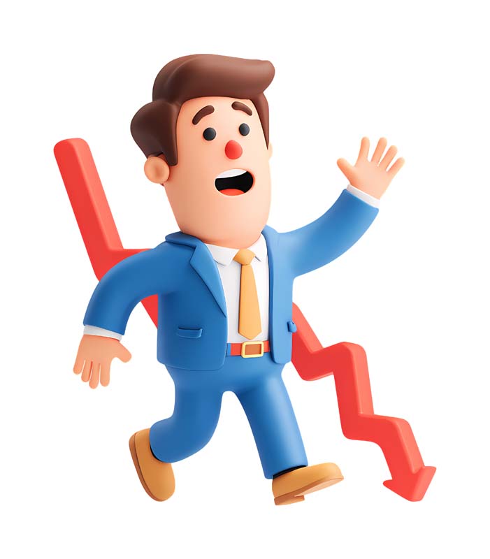 دانلود طرح مرد کارتونی با نمودار ریزشی
