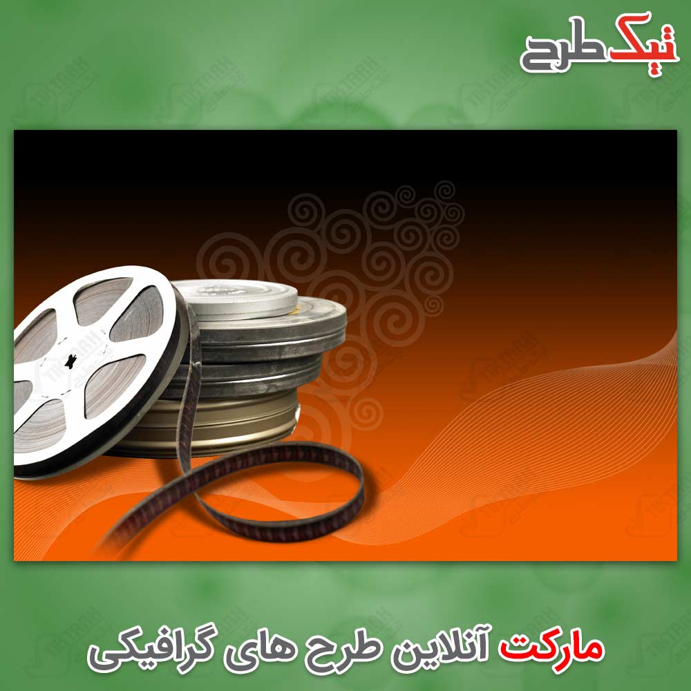 طرح لایه باز پس زمینه قهوه ای با طرح نگاتیو فیلم