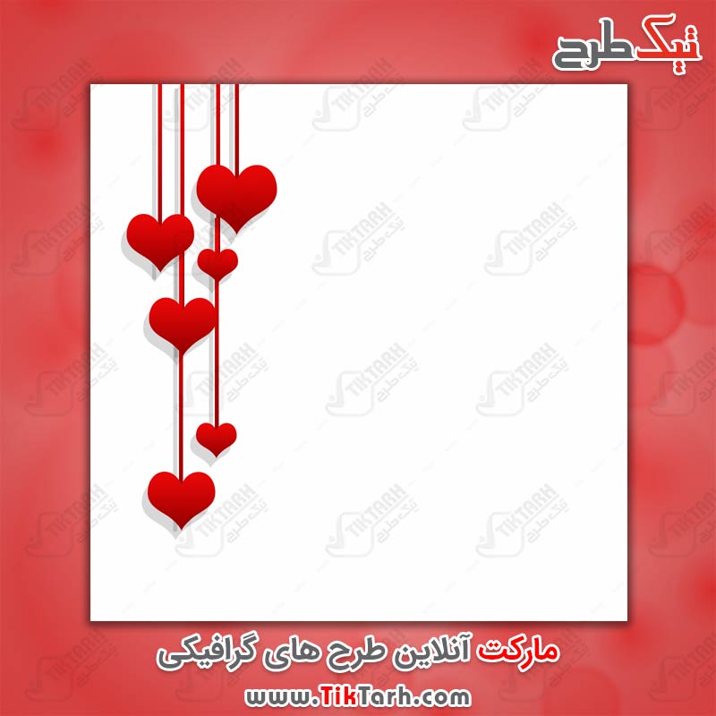 پس زمینه لایه باز سفید با قلب های قرمز
