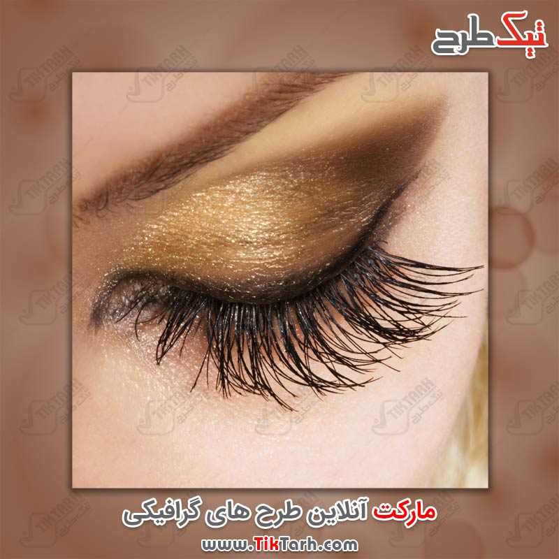 عکس با کیفیت چشم با سایه طلایی