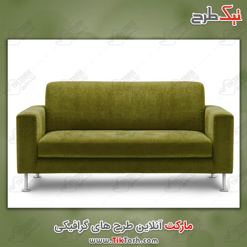 عکس با کیفیت مبل سه نفره سبز