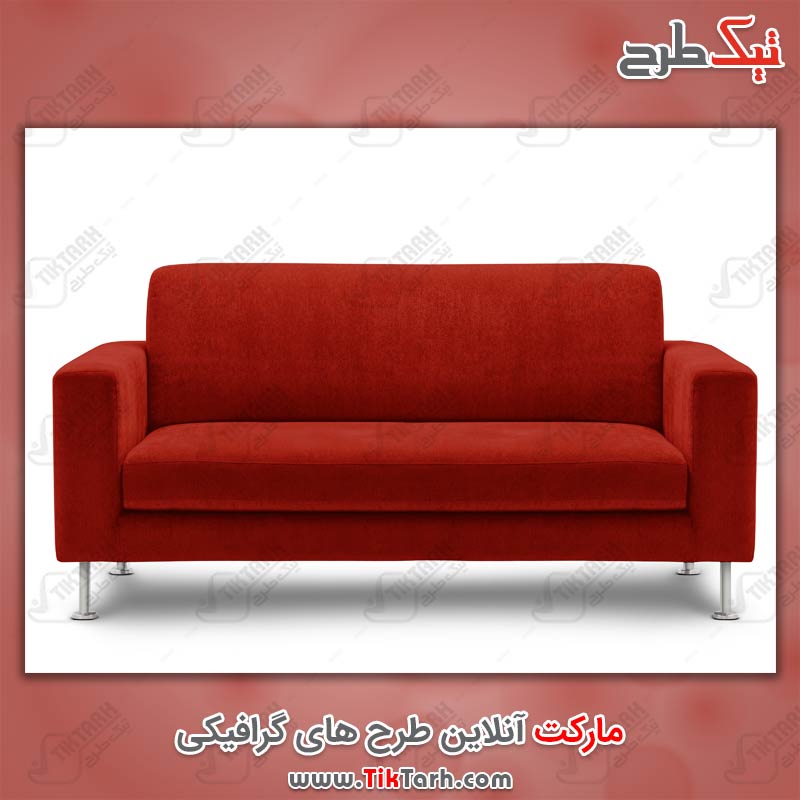 عکس با کیفیت مبل سه نفره قرمز