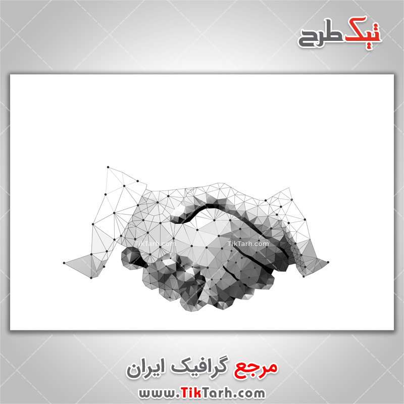 پس زمینه طراحی دست دادن با طرح اوریگامی