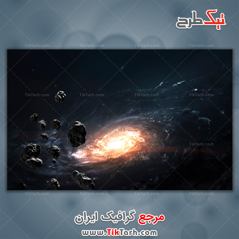 دانلود تصویر لارج فرمت شهاب سنگ و کهکشان