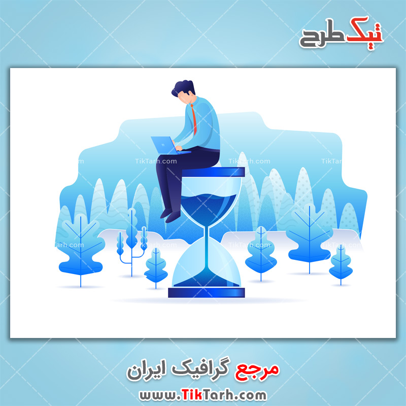 دانلود وکتور مفهومی کار و مدیریت زمان