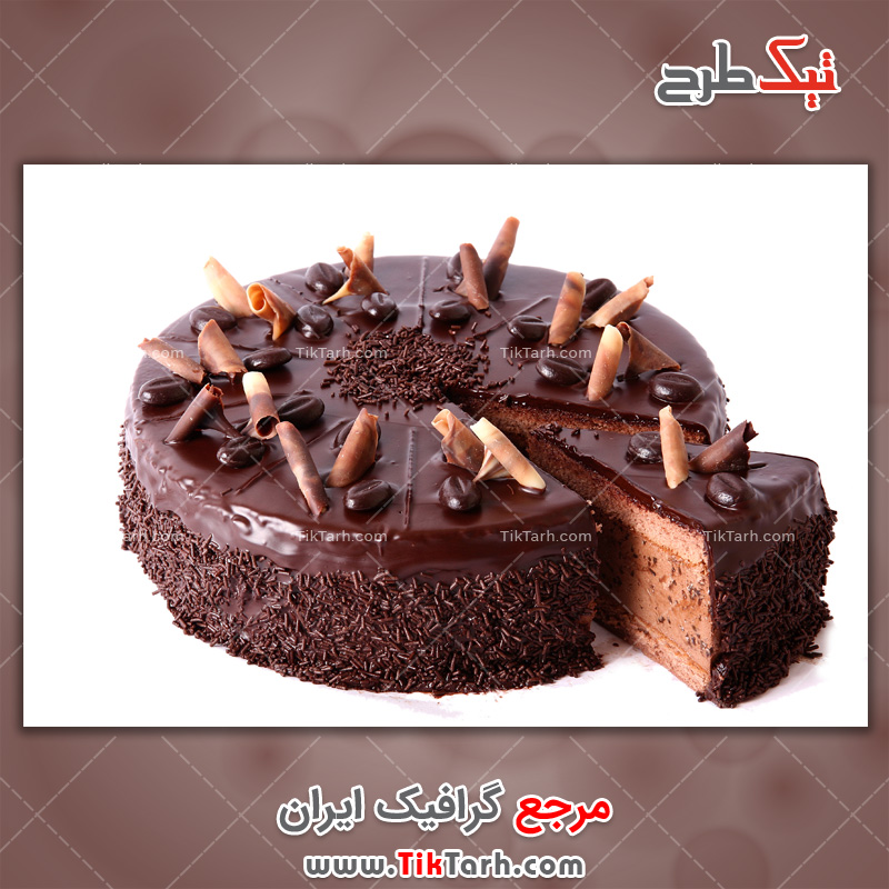 عکس لارج فرمت کیک با روکش شکلاتی