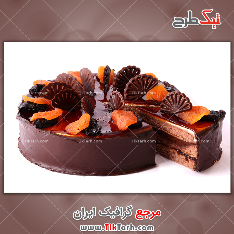 عکس لارج فرمت کیک شکلاتی و میوه ای