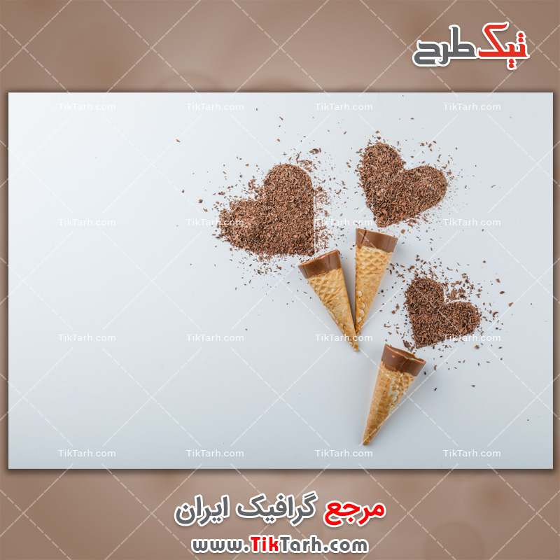 عکس لارج فرمت بستنی قیفی و کاکائو