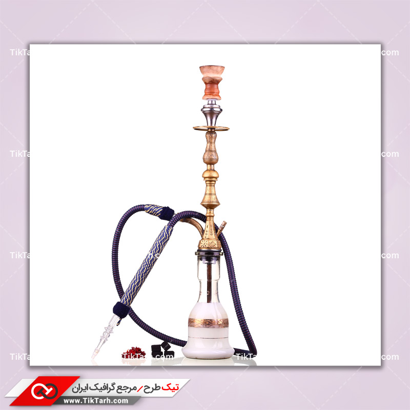 دانلود تصویر با کیفیت قلیان با لوله بنفش