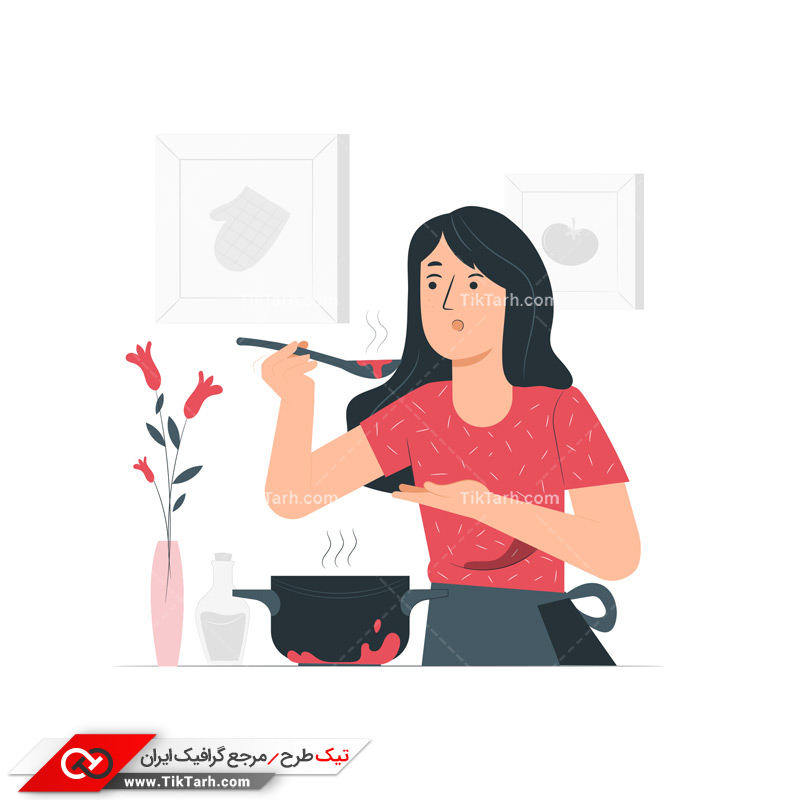 دانلود وکتور مفهومی آشپزی کردن