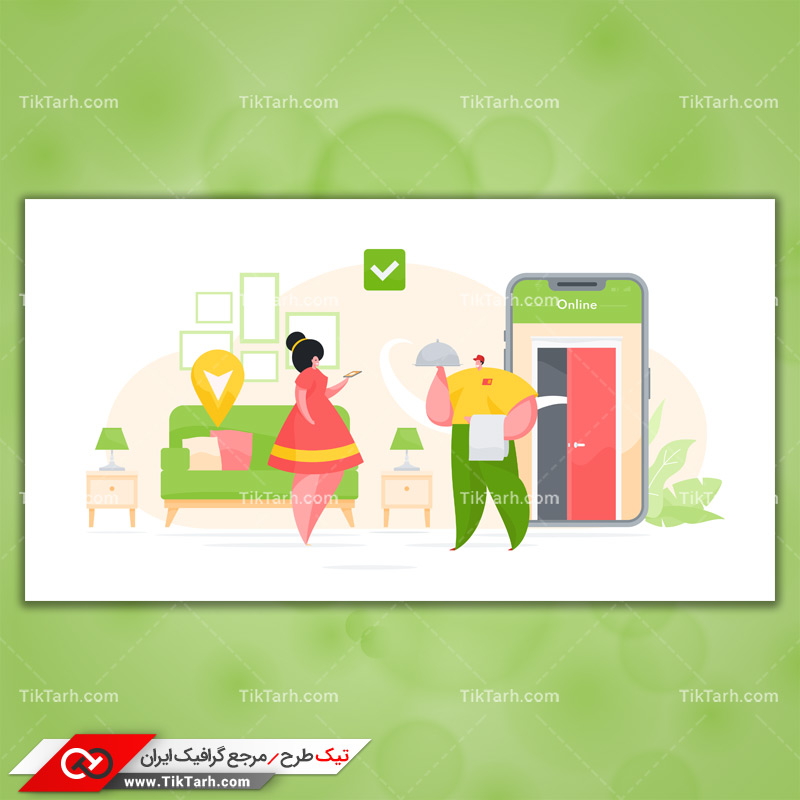 دانلود وکتور مفهومی سفارش اینترنتی غذا
