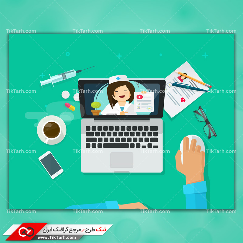 دانلود وکتور مفهومی مشاوره پزشکی اینترنتی