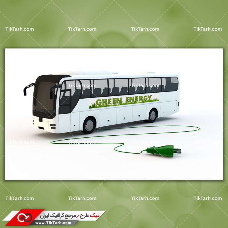 دانلود تصویر با کیفیت اتوبوس برقی سبز