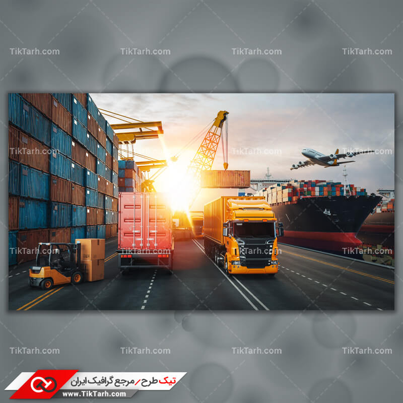 دانلود تصویر با کیفیت اسکله در حال بارگیری کانتینرها