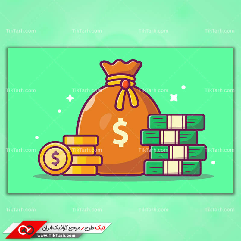 دانلود کلیپ آرت کیسه دلار