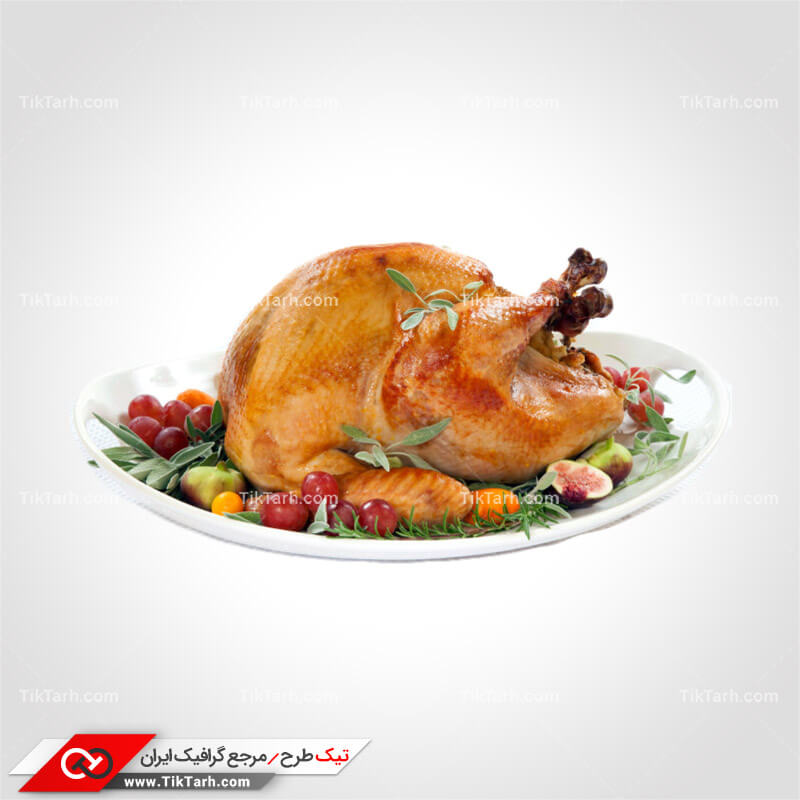 دانلود طرح لایه باز مرغ سرخ شده داخل سینی